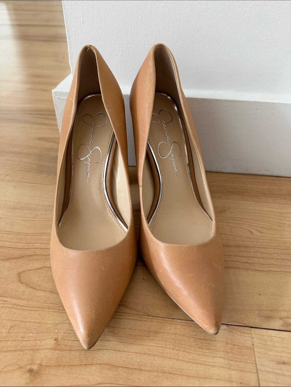 Jessica Simpson Camel/Tan Pointed Toe Pumps